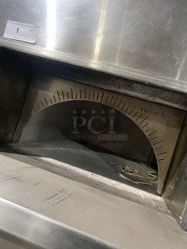 LIKE NEW! Wood Stone Stainless Steel Commercial Floor Style Wood and Gas Fired In Forno Double Deck Pizza Oven! Working When Removed!  - Image 6 of 10