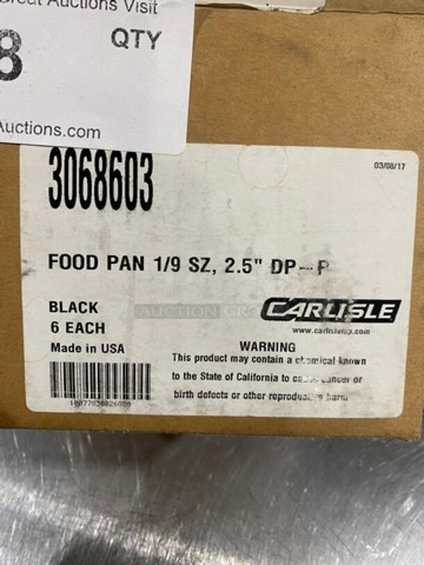 NEW! IN THE BOX! Carlisle Black Poly 1/9x2.5" Food Containers! - Image 2 of 7