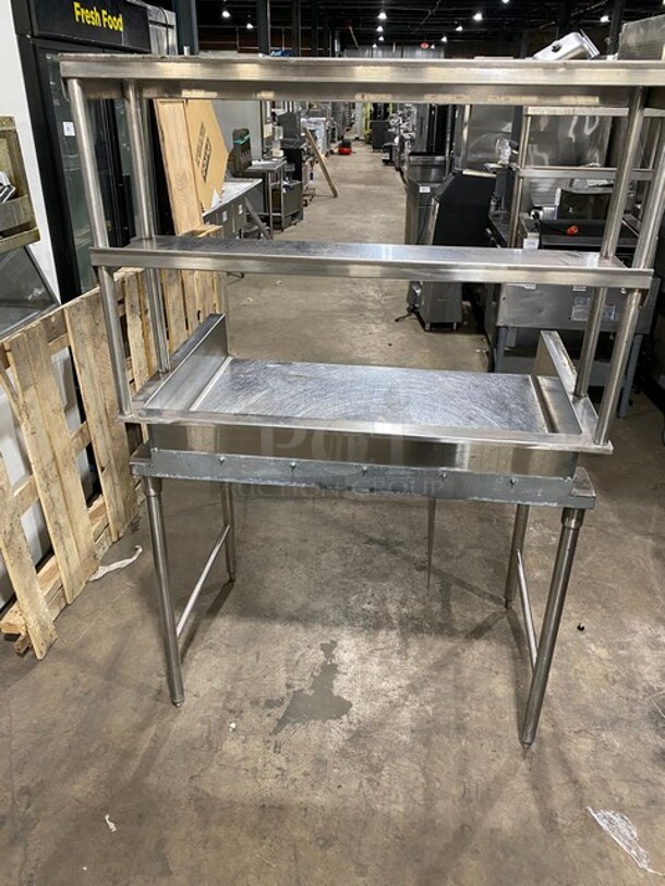 Stainless Steel Worktable With Back Splash And With Double Overhead Shelf! - Image 3 of 7