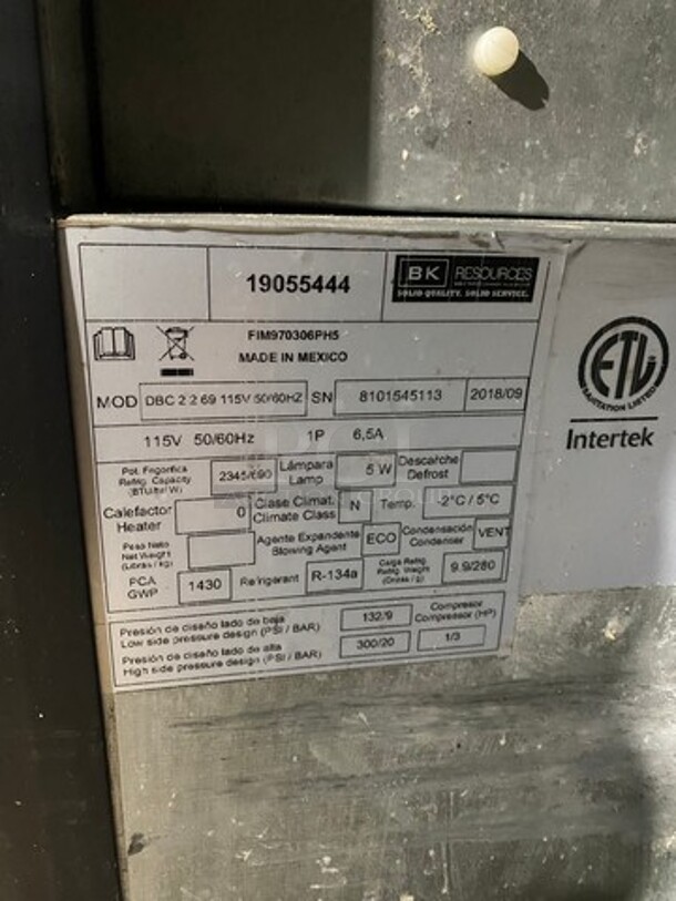 2018 BK Resourses Dual Tower Four Tap Beer Refrigerated Kegerator Cooler! MODEL DBC2269 SN:8101545113 115V 1P - Image 7 of 9