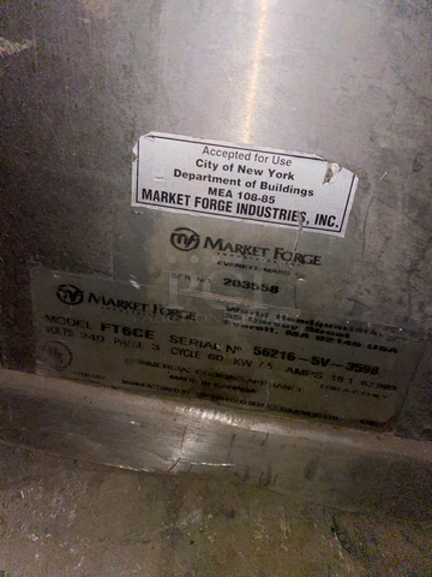Market Forge Commercial Jacketed Tilting Soup Kettle! All Stainless Steel! Model: FT6CE SN: 562165V3598 240V 60HZ 3 Phase - Image 7 of 8