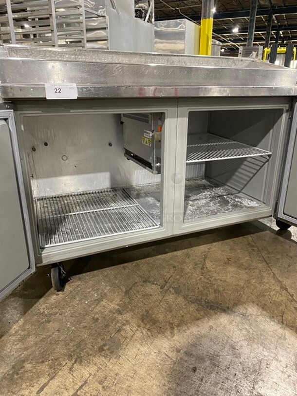 Randell Commercial Refrigerated Pizza Prep Table! With Double Doors Storage Space Underneath!  All Stainless Steel! On Casters! Model: 8268N 115V 60HZ 1 Phase - Image 5 of 9