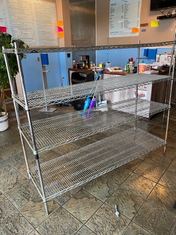 Commercial Metal 4 Tier Shelf! On Legs! BUYER MUST DISMANTLE! PCI CANNOT DISMANTLE FOR SHIPPING! PLEASE CONSIDER FREIGHT CHARGES! - Image 3 of 5