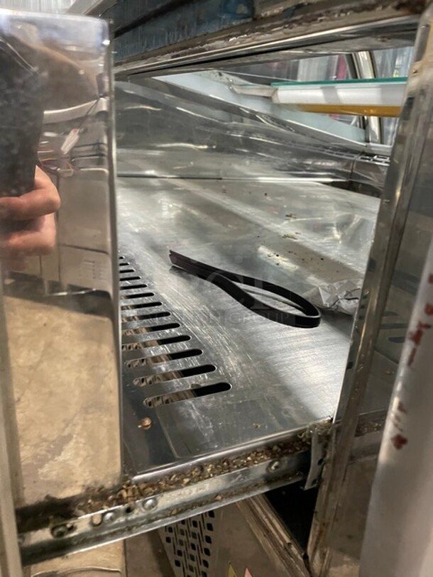 SeVel Commercial Refrigerated Bakery Display Case! With Tempered, Non-Glare, Lift-Up Curved Front Glass!  With Double Sliding Door Rear Access! With Rear Pull Out Loading Drawer! On Casters! - Image 7 of 8