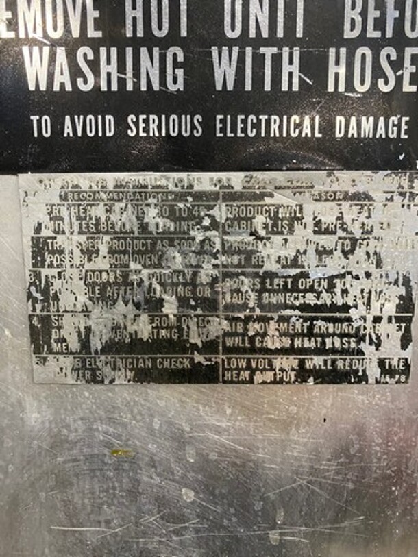 Cres Cor Commercial Warmer/ Proofer Cabinet! Holds Full Size Trays! All Stainless Steel! - Image 12 of 12