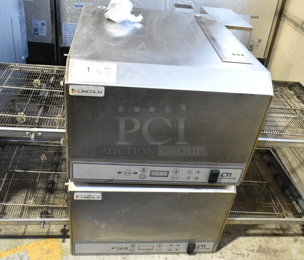 2 LIKE NEW! 2024 Lincoln Impinger 2500000U0001620 Stainless Steel Commercial 2500 Series Countertop Impinger (DCTI) Electric Conveyor Oven with Digital Controls and Extended 50" Belt - 208-240 Volts, 1 Phase. 2 Times Your Bid!  - Image 3 of 12