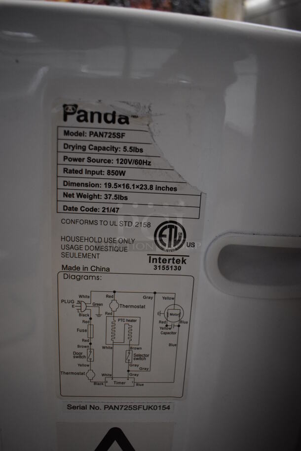 Panda PAN725SF Metal Front Load Dryer. 120 Volts, 1 Phase. 19x19x23 - Image 6 of 7