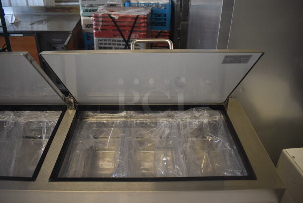 BRAND NEW SCRATCH AND DENT! Arctic Air APP94RZ 94" Three Door Pizza Prep Refrigerator Cooler Table w/ Cutting Board. 115 Volt, 1 Phase. Tested and Working! - Image 5 of 12