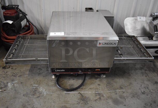 2013 Lincoln Impinger 1301 Stainless Steel Commercial Countertop Electric Powered Conveyor Pizza Oven. 208 Volts, 1 Phase. 