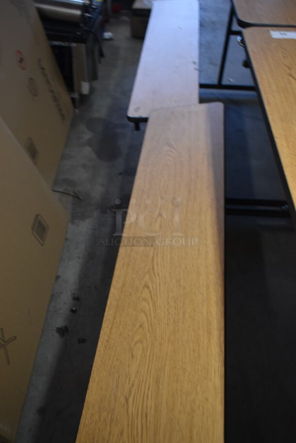 BRAND NEW SCRATCH AND DENT! National Public Seating MTFB10 10 Foot Mobile Cafeteria Table with MDF Core.  - Image 6 of 6