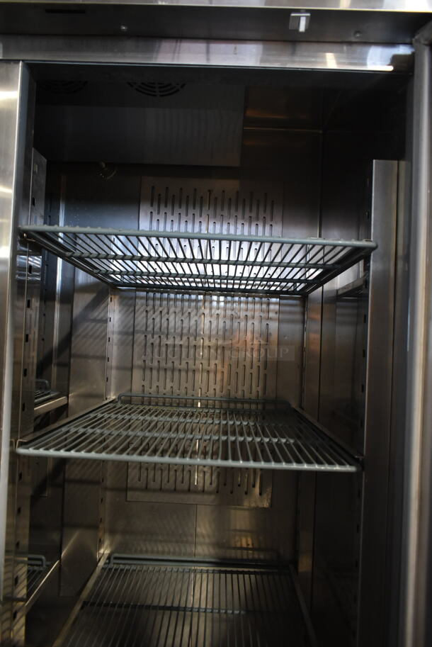 Avantco 178SS2RHC Stainless Steel Commercial 2 Door Reach In Cooler w/ Poly Coated Racks on Commercial Casters. 115 Volts, 1 Phase. Tested and Working!
 - Image 8 of 9
