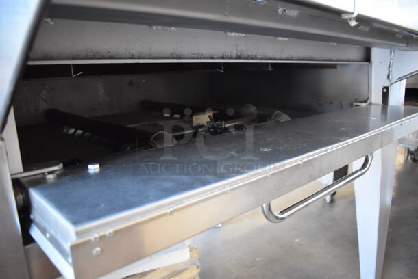 BRAND NEW! 2019 Bakers Pride FC-516 Stainless Steel Commercial Natural Gas Powered / Coal Burning / Wood Fired Il Forno Pizza Oven w/ Cooking Stones on Metal Legs. 140,000 BTU. 65.5x54x67 - Image 9 of 11