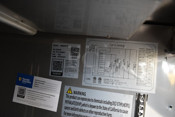 BRAND NEW SCRATCH AND DENT! 2023 Avantco 178SSPPT3 Stainless Steel Commercial Refrigerated Pizza Prep Table on Commercial Casters. 115 Volts, 1 Phase. Tested and Working! - Image 12 of 12