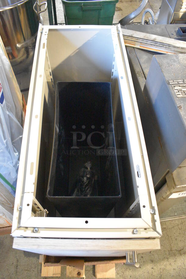 BRAND NEW IN CRATE! Royston 62091077-296 Gray Wood Pattern Cabinet. 12x29x27 - Image 9 of 10