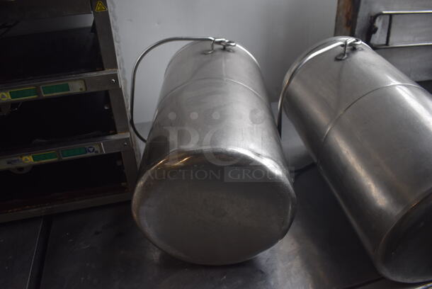 2 Tall Metal Pails With Handles. 2 Times Your Bid!  - Image 3 of 3
