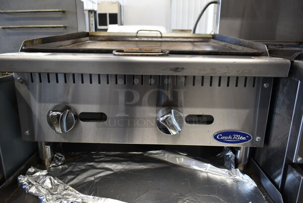 Cook Rite ATRC-24 Stainless Steel Commercial Countertop Propane Gas Powered Flat Top Griddle. 70,000 BTU.  - Image 3 of 6