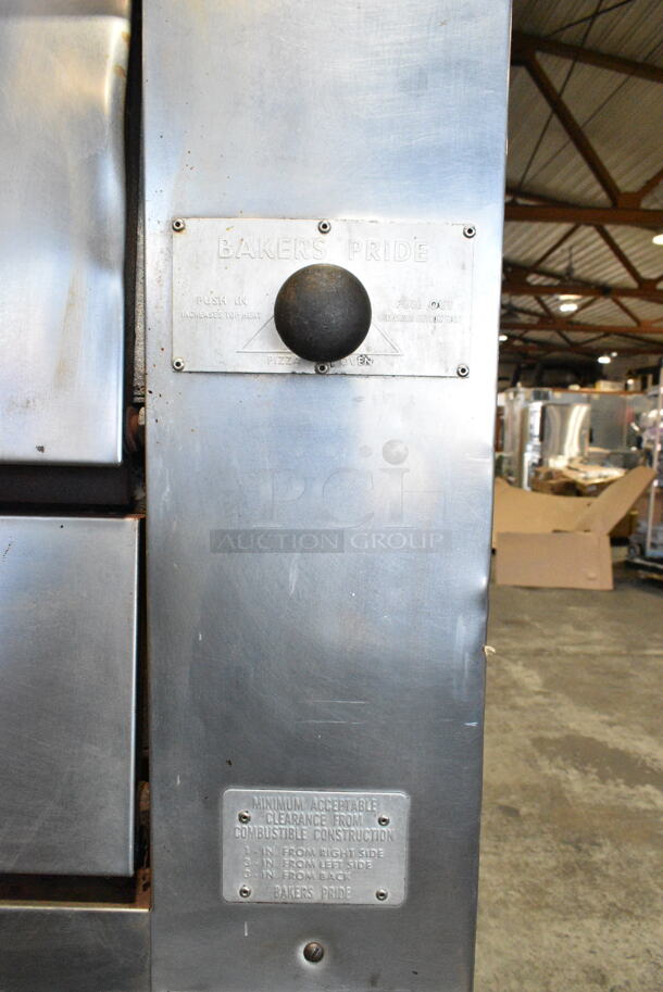 2 Bakers Pride Y600 Stainless Steel Commercial Natural Gas Powered Single Deck Pizza Oven. 140,000 BTU. 2 Times Your Bid!  - Image 7 of 12