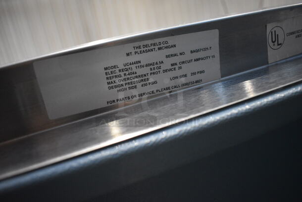 Delfield Model UC4448N Stainless Steel Commercial 2 Door Undercounter Cooler on Commercial Casters. 115 Volts, 1 Phase. 48x31.5x34. Tested and Working! - Image 6 of 6