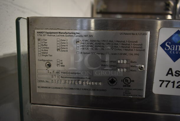 Hardt Stainless Steel Commercial Floor Style 2 Tier Heated Display Merchandiser. 208/120 Volts, 1 Phase.  - Image 5 of 5