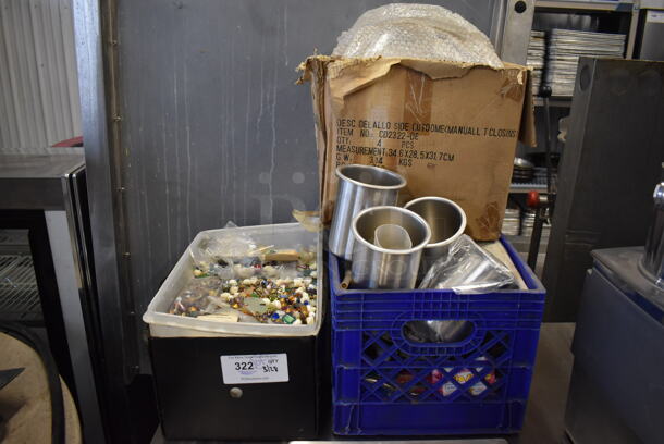 ALL ONE MONEY! Lot of Various Items Including Metal Bins and Decorative Stones - Image 1 of 5