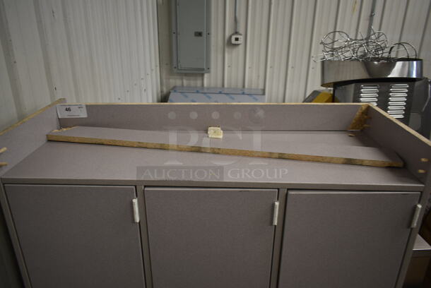 BRAND NEW SCRATCH AND DENT! Gray 3 Door Cabinet. - Image 3 of 6