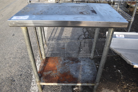 Stainless Steel Table w/ Metal Under Shelf. 30x18x35.5