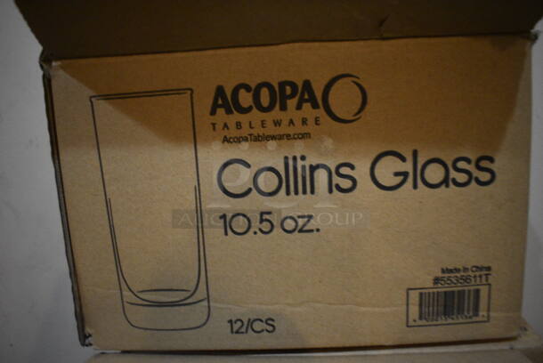 3 Boxes of 48 BRAND NEW IN BOX! Acopa Collins Glasses. Comes w/ 12 Extra Glasses. 2.5x2.5x6.5. 3 Times Your Bid! (glass room - off of bar area) - Image 3 of 4