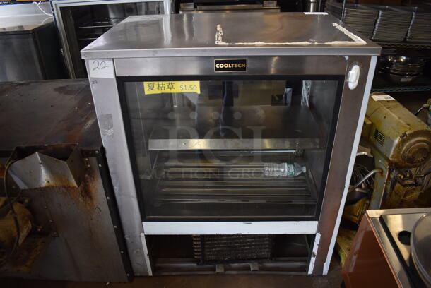Cooltech CUSTOM-36GL Stainless Steel Commercial 2 Door Cooler Merchandiser. 120 Volts, 1 Phase. 36x24x43. Tested and Working!