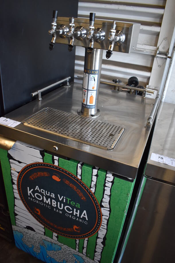 UBC KegMaster 2 Stainless Steel Commercial Direct Draw Kegerator w/ Beer Tower and 4 Sixth Barrel Kegs on Commercial Casters. 115 Volts, 1 Phase. 24x30x55. Tested and Working! - Image 3 of 7