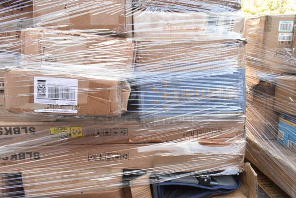 25 IN ORIGINAL BOX! Items Including SLBKSGRY SereneLife Home Mechanic Bicycle Repair Stand, STCMP65 Lanzar 3-Way Universal 80W High Powered Full Range Three-Way Car Stereo Speakers, Pyle Pontoon Boat Cover PCVHP661, Boomerang Lite Lacrosse Rebound Screen, SLGZX9 SereneLife 2/3 Wheel Golf Push Cart, Pyle Home PDA8BU 5.1-Channel Audio Receiver with Bluetooth Integrated Amplifier. 25 Times Your Bid!  - Image 5 of 12