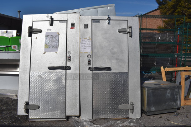 LIKE NEW! Kolpak Combo Walk In Box w/ 2 Compressor / Condensers; Kolpak PC069T3 and PF094T3. Unit Was Only Used for 2 Months. 208-230 Volts, 1 Phase. 