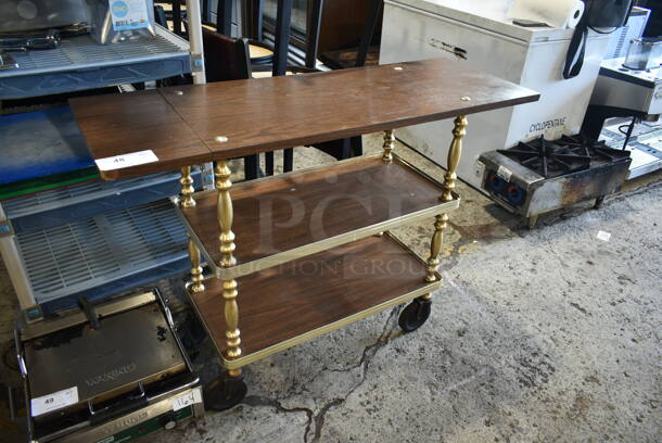 Wood Pattern 3 Tier Cart on Commercial Casters. - Image 2 of 7