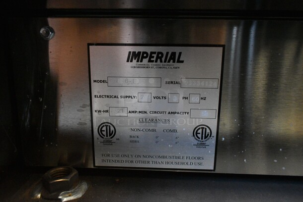 BRAND NEW SCRATCH AND DENT! Imperial Range Pro Series IR-6-E2083 36" Electric Range with 6 Round Plates and Standard Oven. 208 Volts, 3 Phase - Image 12 of 12