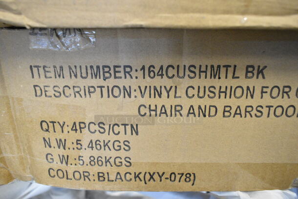 8 BRAND NEW SCRATCH AND DENT! Lancaster Table & Seating 164CCROSSFR Black Metal Cross Back Dining Height Chair w/ 12 Cushions. 8 Times Your Bid!  - Image 5 of 8