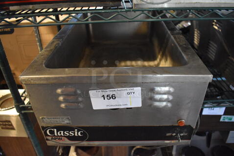 American Permanent Ware W-3V Stainless Steel Commercial Countertop Food Warmer. 120 Volts, 1 Phase. 14.5x23x9.5. Tested and Powers On But Does Not Get Warm