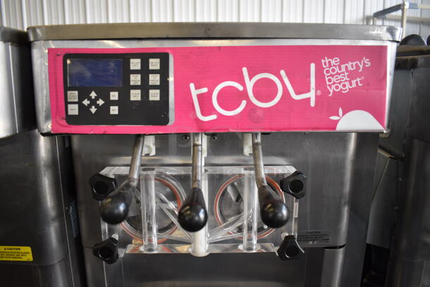 2013 Stoelting Model F231-309I2-AD1 Stainless Steel Commercial Floor Style Air Cooled 2 Flavor w/ Twist Soft Serve Ice Cream Machine on Commercial Casters. 208-240 Volts, 3 Phase.  - Image 4 of 6