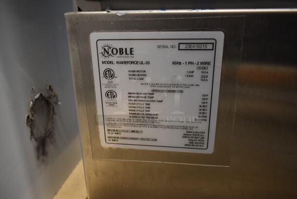BRAND NEW SCRATCH AND DENT! 2023 Noble Wareforce UL-30 Energy Efficient Stainless Steel Commercial High Temperature Hi Temp Undercounter Dishwasher. 115 Volts, 1 Phase. - Image 5 of 8