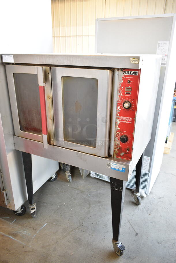 Vulcan VC4GD-64 Stainless Steel Commercial Full Size Convection Oven w/ View Through Doors, Metal Oven Racks, Thermostatic Controls and Metal Legs on Commercial Casters.  - Image 2 of 4