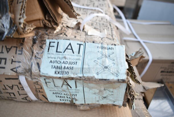PALLET LOT of 14 BRAND NEW SCRATCH AND DENT! Items Including Flat FBT2093A01 Table Feet and Column Top, 1643042TFGRY Lancaster Table & Seating 30" x 42" Rectangular Thermo-Formed MDF Table Top with Gray Wood Finish, 4 Box 164TCOLROD25 Lancaster Table & Seating 25 3/16" Standard Height Table Base Column and Rod, 4 3493030TCB Lancaster Table & Seating 30" x 30" Laminated Square Table Top Reversible Cherry / Black, 600T2436G Regency 24" x 36" 18-Gauge 304 Stainless Steel Commercial Work Table with Galvanized Legs and Undershelf. 14 Times Your Bid! - Image 5 of 11