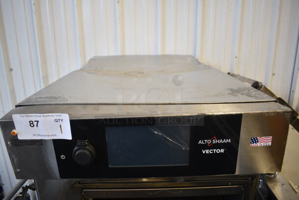 2019 Alto Shaam VMC H4H Stainless Steel Commercial Electric Powered Half-Size Vector H Multi Cook Oven on Stand. See Pictures For Side Dent and Crack in Screen. 208-240 Volts, 3 Phase. - Image 5 of 10