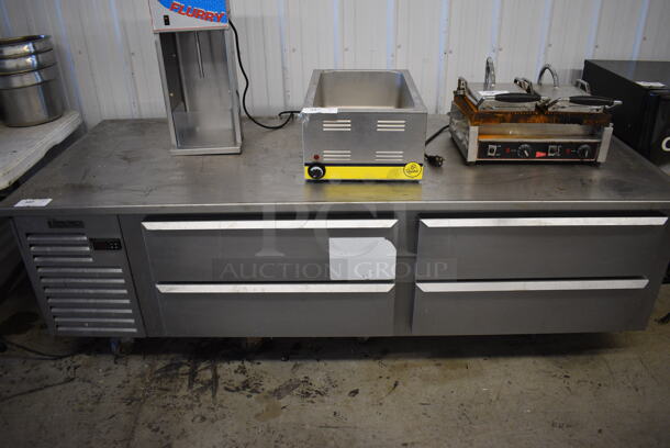 Traulsen TE084HT Stainless Steel Commercial 4 Drawer Chef Base on Commercial Casters. 115 Volts, 1 Phase. 84x35x26.5. Tested and Working! - Image 3 of 6