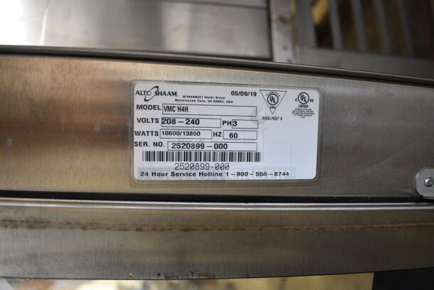 2019 Alto Shaam VMC H4H Stainless Steel Commercial Electric Powered Half-Size Vector H Multi Cook Oven on Stand. See Pictures For Side Dent and Crack in Screen. 208-240 Volts, 3 Phase. - Image 7 of 10