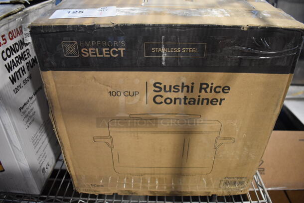 BRAND NEW IN BOX! Emperor's Select 478ESC100SS Stainless Steel Commercial Countertop 100 Cup Insulated Sushi Rice Container. 21x16x15 - Image 6 of 6