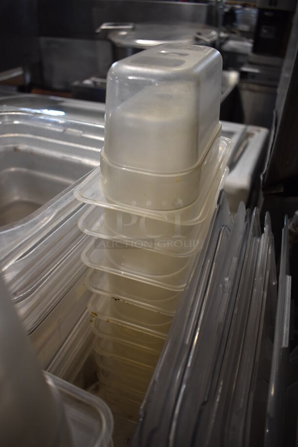 ALL ONE MONEY! Lot of Various Clear Poly Drop In Bins and Lids. Includes 1/6x4, 1/6x6, 1/9x4 - Image 9 of 9