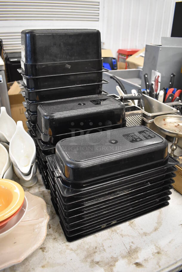 ALL ONE MONEY! Lot of Items on Tabletop Including Glass Salad Plates, Ceramic Gravy Boats, Poly Drop In Bins and Metal Sauce Pans. - Image 4 of 8