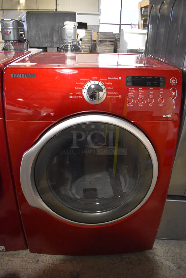 2012 Samsung DV331AER/XAA 02 Metal Front Load Dryer. Goes GREAT w/ Lot 158! 120/240 Volts, 1 Phase. 27x27x41