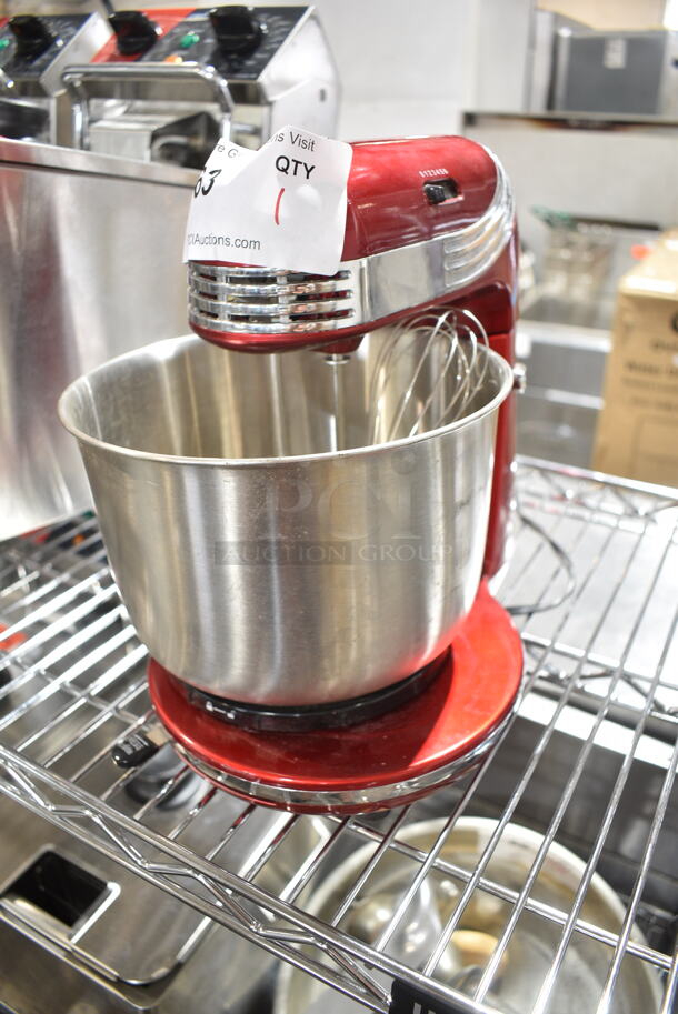 Dash DCSM250RD Metal Countertop Planetary Dough Mixer w/ Metal Mixing Cup. 120 Volts, 1 Phase. Tested and Working! - Image 2 of 7