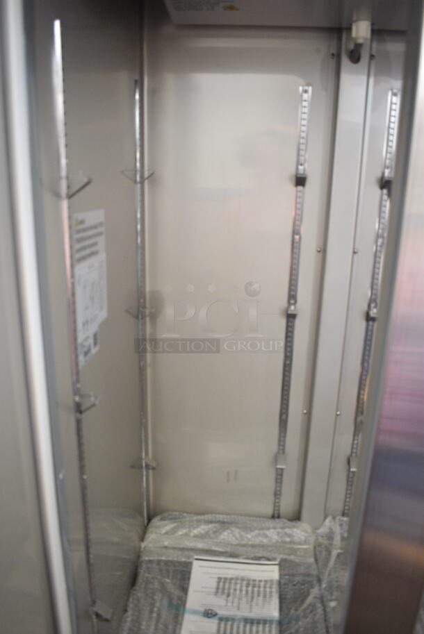 BRAND NEW SCRATCH AND DENT! 2024 KoolMore RIR-2D-SS35C Stainless Steel Commercial 2 Door Reach In Cooler w/ Poly Coated Racks. 115 Volts, 1 Phase. Tested and Working! - Image 5 of 6