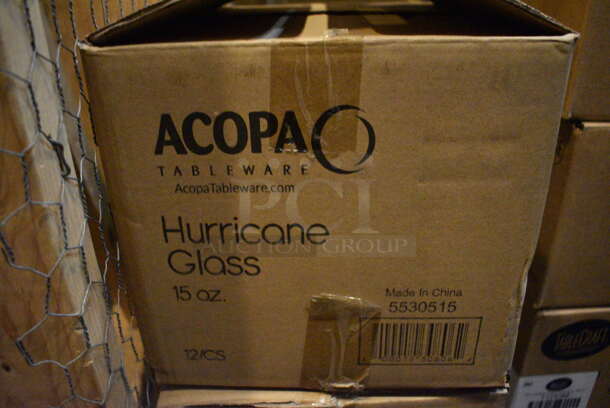 3 Boxes of 12 BRAND NEW Acopa Hurricane Glasses. 3.5x3.5x8. 3 Times Your Bid! (glass room - off of bar area) - Image 4 of 4