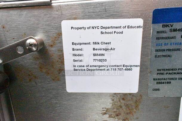 Beverage Air SM49N Stainless Steel Commercial Milk Cooler on Commercial Casters. 115 Volts, 1 Phase.  - Image 7 of 7